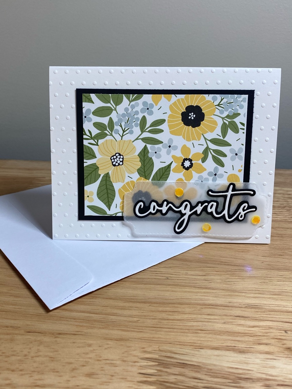 Congrats Floral Greeting Card – Handmade A2 Card – All Occasion Congratulations